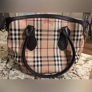 Vintage Burberry Haymarket Check Satchel Shoulder Bag